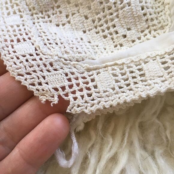 Antique Handmade Lace Christening Cap OS - Picture 3 of 11